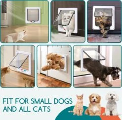 Nobleza Kattenluik Met Tunnel - 4 Vergrendelingsstanden - Weerbestendig - Binnen En Buiten - 20.5 X 19.7 Cm - Maat M - Wit -Kattenbenodigdheden 1200x1179 5