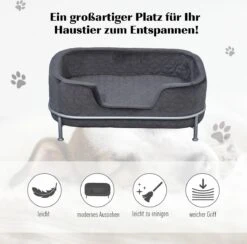 PawHut Hondenbank Met Rugleuning Huisdierenbank Met Metalen Poten Hondenbed Kattenbank D04-157 -Kattenbenodigdheden 1200x1185 4