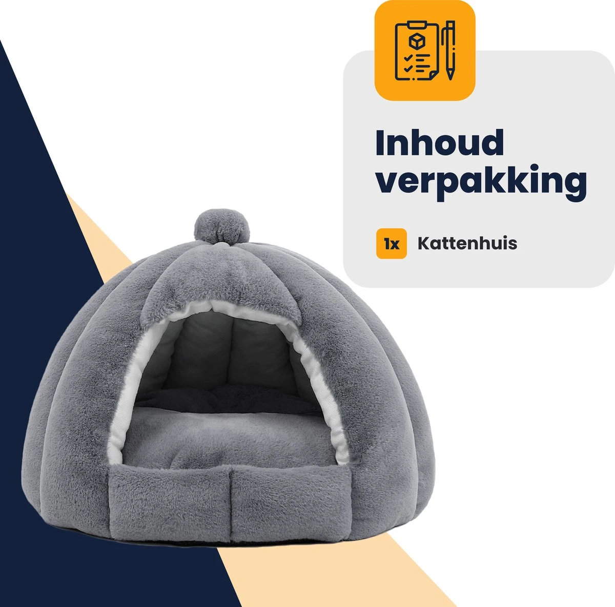 MIRO Katten Huis - Kattenhuizen - Kattenhok - Kattenmand - Dierenhuis - Extra Zacht - Grijs 10 MIRO Katten Huis - Kattenhuizen - Kattenhok - Kattenmand - Dierenhuis - Extra Zacht - Grijs - Afbeelding 8