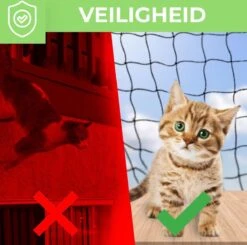 Kattennet Premium EXTRA STEVIG - 600 X 300 CM - Kattennet Voor Balkon - Zwart - Balkon Net - Makkelijk Te Monteren 9 Kattennet Premium EXTRA STEVIG - 600 X 300 CM - Kattennet Voor Balkon - Zwart - Balkon Net - Makkelijk Te Monteren -Kattenbenodigdheden 1200x1188 5