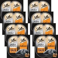 Sheba Perfect Portions In Saus Katten Natvoer - Kalkoen - 8 X 6 Stuks -Kattenbenodigdheden 1200x1189 1