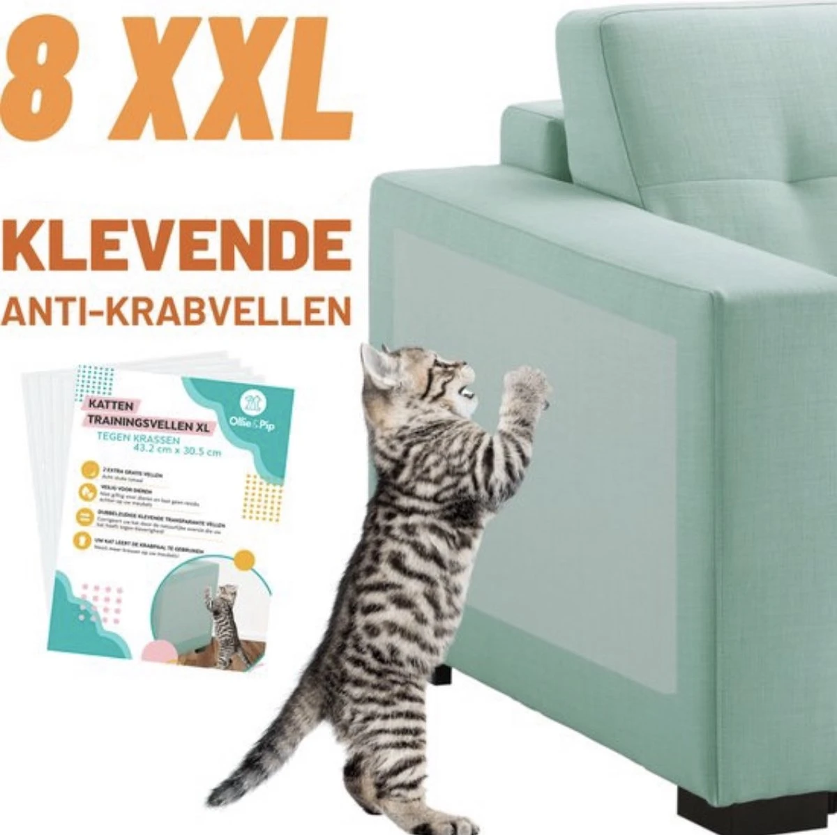 Merkloos Anti Krab Krabschade Bescherming Kat En Hond – 8 XXL Vellen – Zonder Punaises - Tegen Krabben – Bankbescherming – Meubelbescherming – Krabpaal – Anti Scratch – 43.2 X 30.5cm – Transparant 3 Merkloos Anti Krab Krabschade Bescherming Kat En Hond – 8 XXL Vellen – Zonder Punaises - Tegen Krabben – Bankbescherming – Meubelbescherming – Krabpaal – Anti Scratch – 43.2 X 30.5cm – Transparant