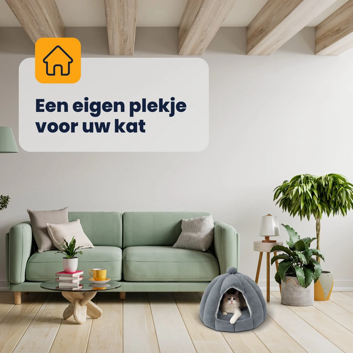 MIRO Katten Huis - Kattenhuizen - Kattenhok - Kattenmand - Dierenhuis - Extra Zacht - Grijs 8 MIRO Katten Huis - Kattenhuizen - Kattenhok - Kattenmand - Dierenhuis - Extra Zacht - Grijs - Afbeelding 6