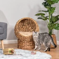 PawHut Kattenmand Rotan Kattennest Kattenbed Met Kussen Huisdierbed Bruin D30-104 22 PawHut Kattenmand Rotan Kattennest Kattenbed Met Kussen Huisdierbed Bruin D30-104 -Kattenbenodigdheden 1200x1200 1034