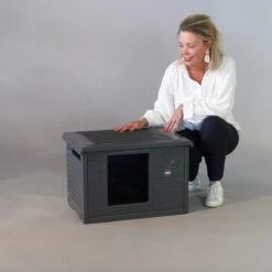 RHRQuality Kattenhuis Voor Binnen En Buiten Kattenhok Villa De Luxe Grijs 15 RHRQuality Kattenhuis Voor Binnen En Buiten Kattenhok Villa De Luxe Grijs -Kattenbenodigdheden 1200x1200 1049