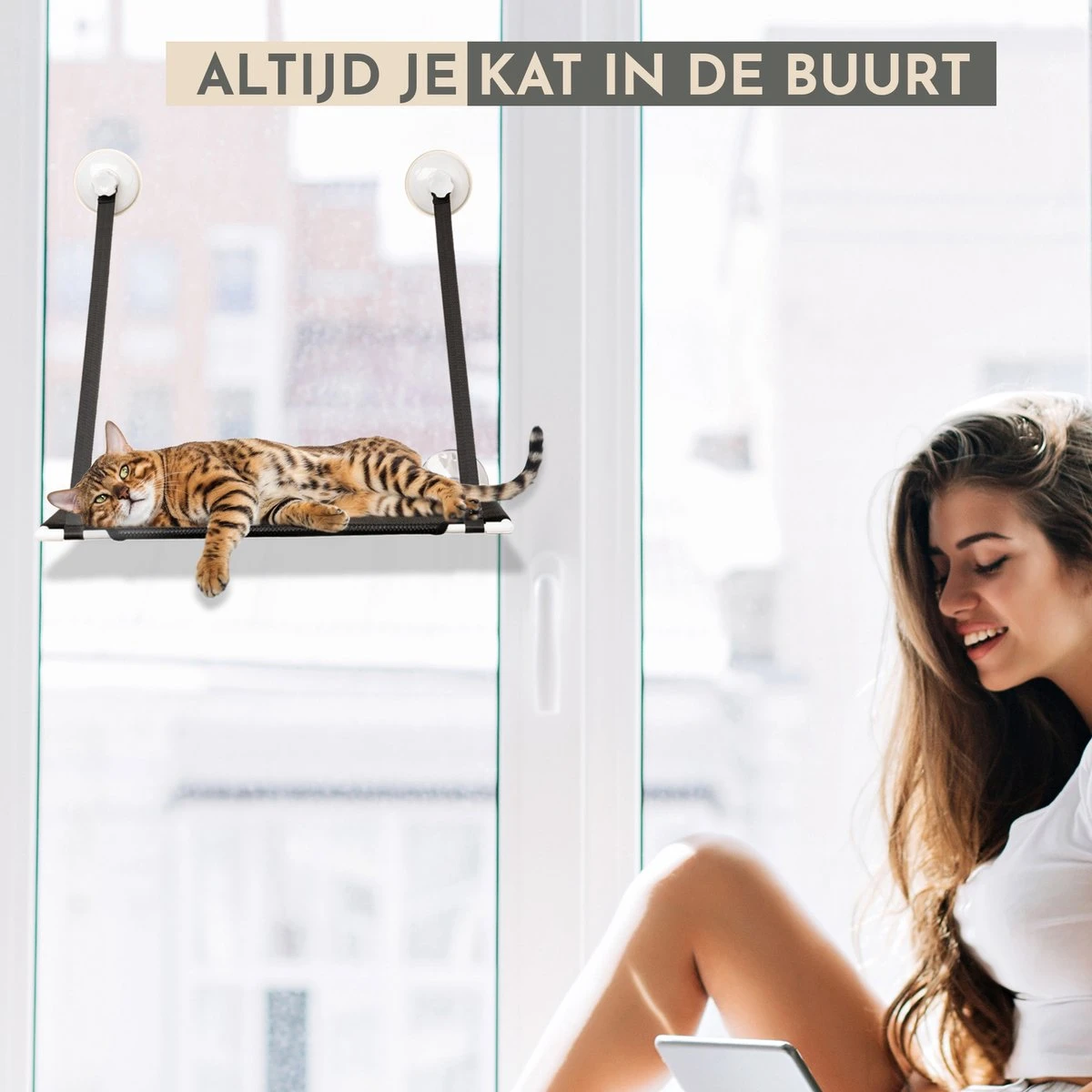 TACTIV PETS® Kattenhangmat | Hangmat Kat | Kattenhangmat Raam | Kattenmand 8 TACTIV PETS® Kattenhangmat | Hangmat Kat | Kattenhangmat Raam | Kattenmand - Afbeelding 6