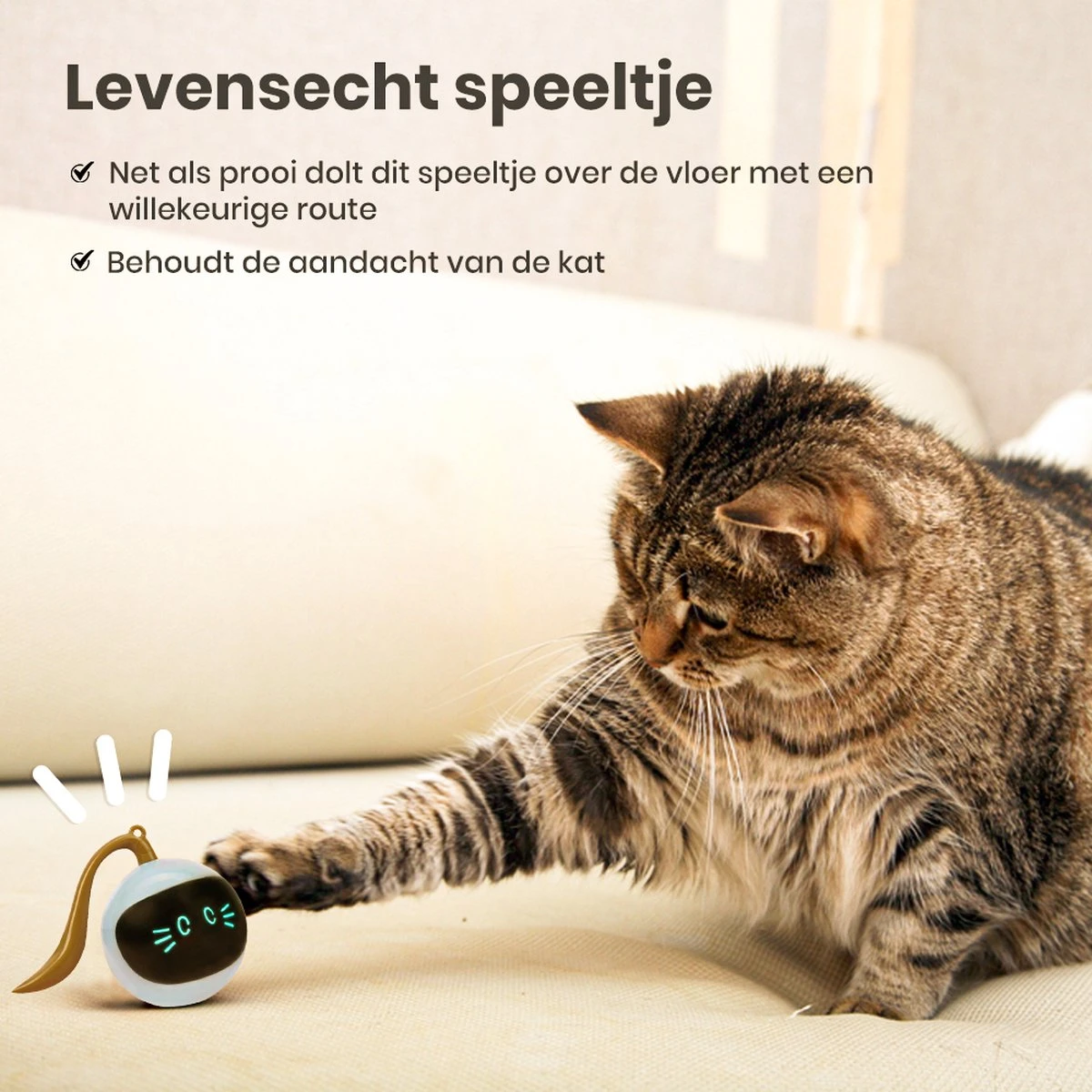 Otiume Slimme Katten Speeltje - Interactieve Zelf Rollende Bal Voor Katten - Kattenspeeltjes -Speelgoed Voor Dieren - USB Oplaadbaar 7 Otiume Slimme Katten Speeltje - Interactieve Zelf Rollende Bal Voor Katten - Kattenspeeltjes -Speelgoed Voor Dieren - USB Oplaadbaar - Afbeelding 5
