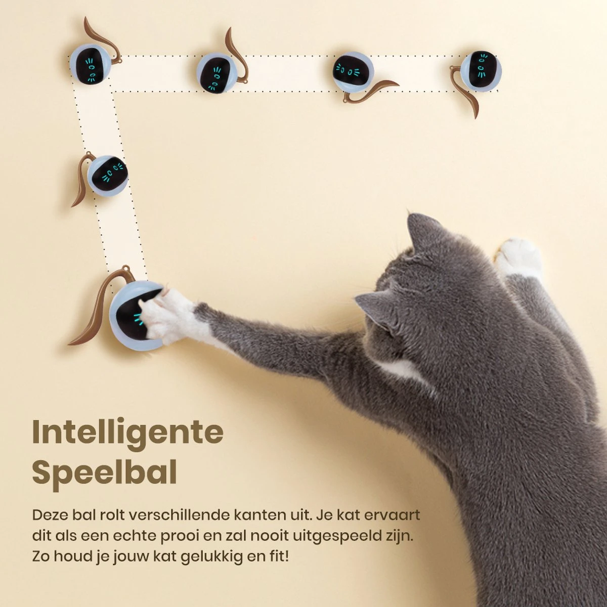 Otiume Slimme Katten Speeltje - Interactieve Zelf Rollende Bal Voor Katten - Kattenspeeltjes -Speelgoed Voor Dieren - USB Oplaadbaar 10 Otiume Slimme Katten Speeltje - Interactieve Zelf Rollende Bal Voor Katten - Kattenspeeltjes -Speelgoed Voor Dieren - USB Oplaadbaar - Afbeelding 8