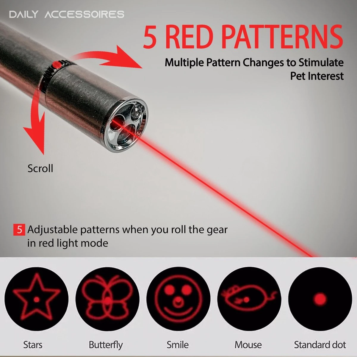 Merkloos Laserpen - Daily Accessoires - USB Oplaadbaar - Kattenspeeltjes - Laserlampje - 7 Verschillende Standen - RVS Zilver - Zaklamp - UV Lamp – Kattenspeelgoed 4 Merkloos Laserpen - Daily Accessoires - USB Oplaadbaar - Kattenspeeltjes - Laserlampje - 7 Verschillende Standen - RVS Zilver - Zaklamp - UV Lamp – Kattenspeelgoed - Afbeelding 2