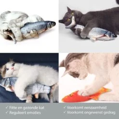 Filo Elektrisch Kattenspeeltje Bewegende Vis 30CM Met Kattenkruid + Goudvis 20CM - Interactief Speelgoed Katten - Elektronisch Kattenspeelgoed - Dansende Elektrische Speelvis Kat - Kattenspeeltjes Intelligentie - Speelgoed Kittens - Speeltjes Kitten -Kattenbenodigdheden 1200x1200 1212