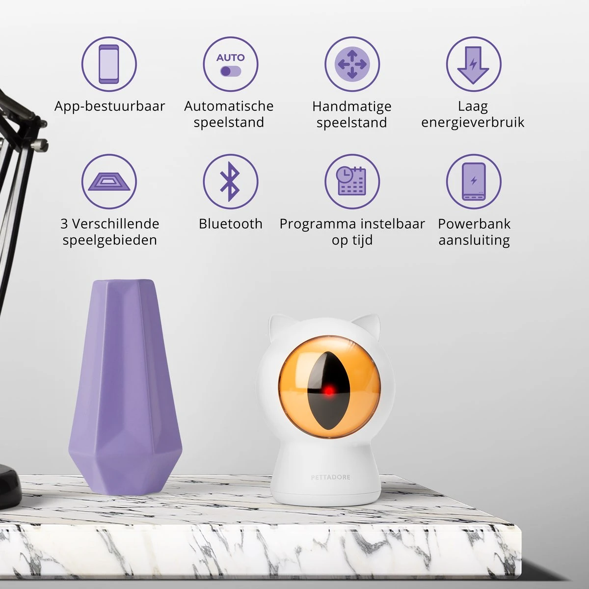Pettadore - Laser Kattenspeeltjes - Smart Met Autoplay En Handmatig Via App 9 Pettadore - Laser Kattenspeeltjes - Smart Met Autoplay En Handmatig Via App - Afbeelding 7