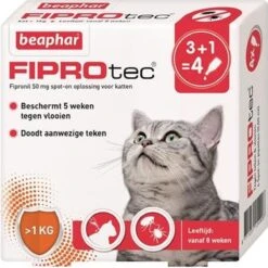 Beaphar Fiprotec Kat - Vlooienbestrijding - >1 Kg - 4 Pipetten 16 Beaphar Fiprotec Kat - Vlooienbestrijding - >1 Kg - 4 Pipetten -Kattenbenodigdheden 1200x1200 13