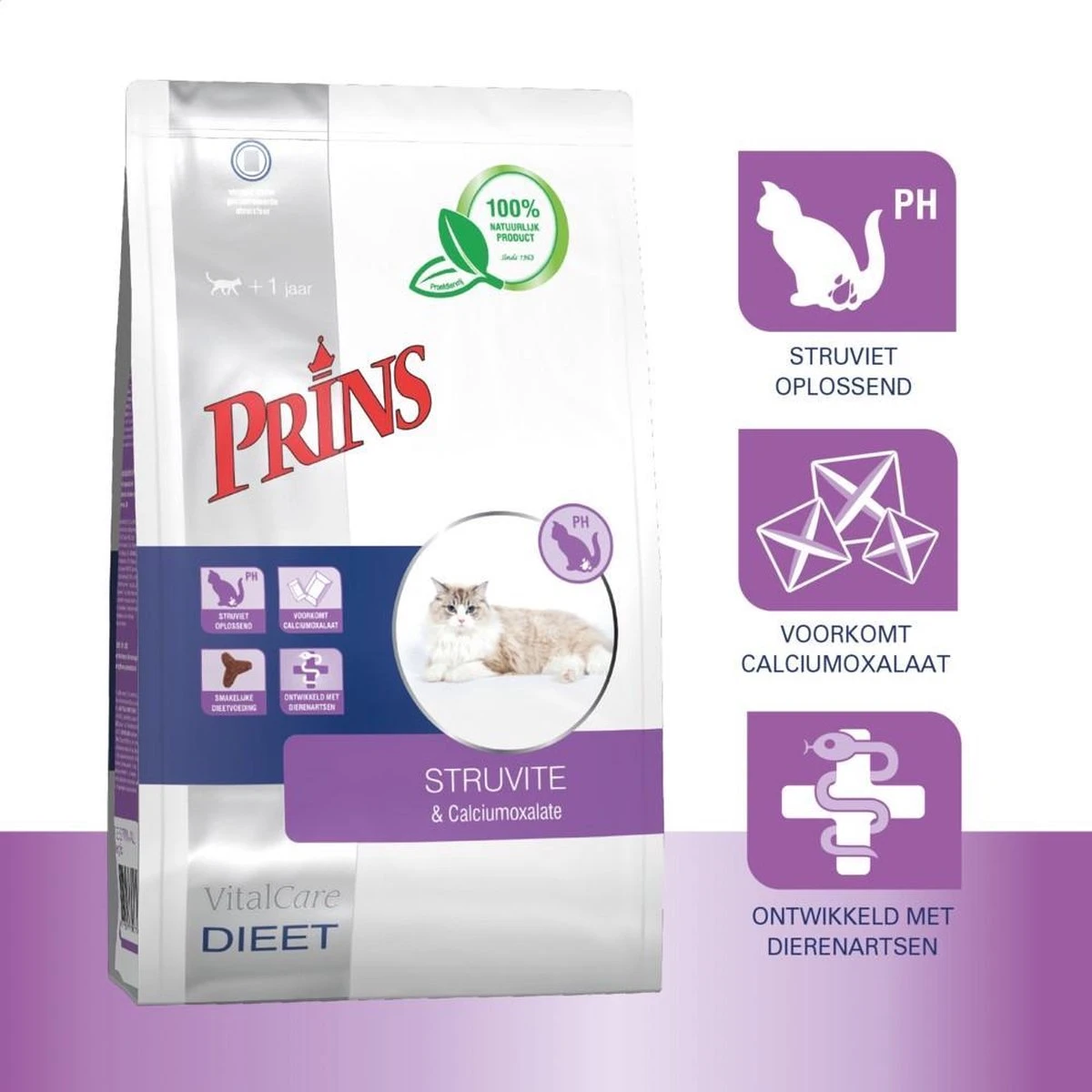 Prins VitalCare Dieetvoeding Struvite & Calciumoxalaat 5 Kg - Kat 6 Prins VitalCare Dieetvoeding Struvite & Calciumoxalaat 5 Kg - Kat - Afbeelding 4