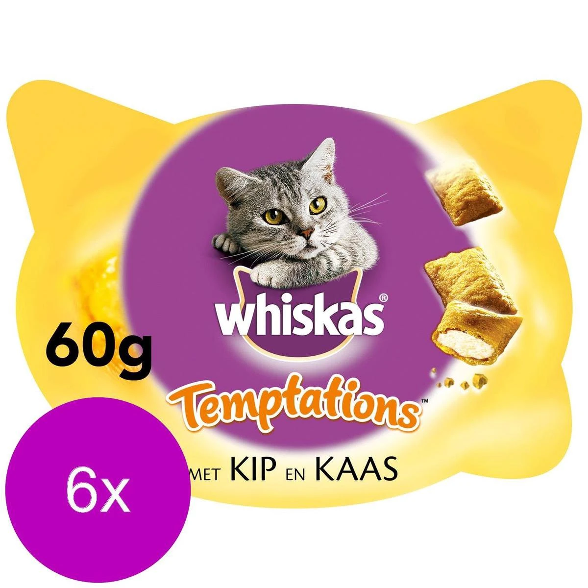 Whiskas Temptations 60 G - Kattensnack - 6 X Kip&Kaas 5 Whiskas Temptations 60 G - Kattensnack - 6 X Kip&Kaas - Afbeelding 3