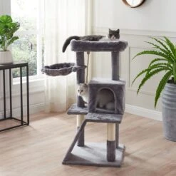 ACAZA Krabpaal, Kattenboom Met Krabbord En Huisjes Voor Meerdere Katten, Lichtgrijs 14 ACAZA Krabpaal, Kattenboom Met Krabbord En Huisjes Voor Meerdere Katten, Lichtgrijs -Kattenbenodigdheden 1200x1200 271