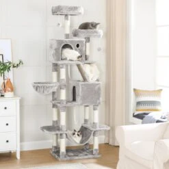 Signature Home Extra XXl Krabpaal - Krabpaal Lichtgrijs - Kattenboom - 206cm