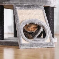 Giving® XXL Luxe Stevige Katten Krabpaal Voor Katten - Stevig Krabmeubel Met Hangmat Mand Katten Huis Tunnel & Speel Touw - Grote Krab Paal Klimpaal - 92 CM Hoog - Grijs/Zwart -Kattenbenodigdheden 1200x1200 382
