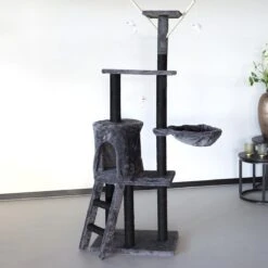 Merkloos Katten Krabpaal Saar Zwart/Grijs Kattenhuis