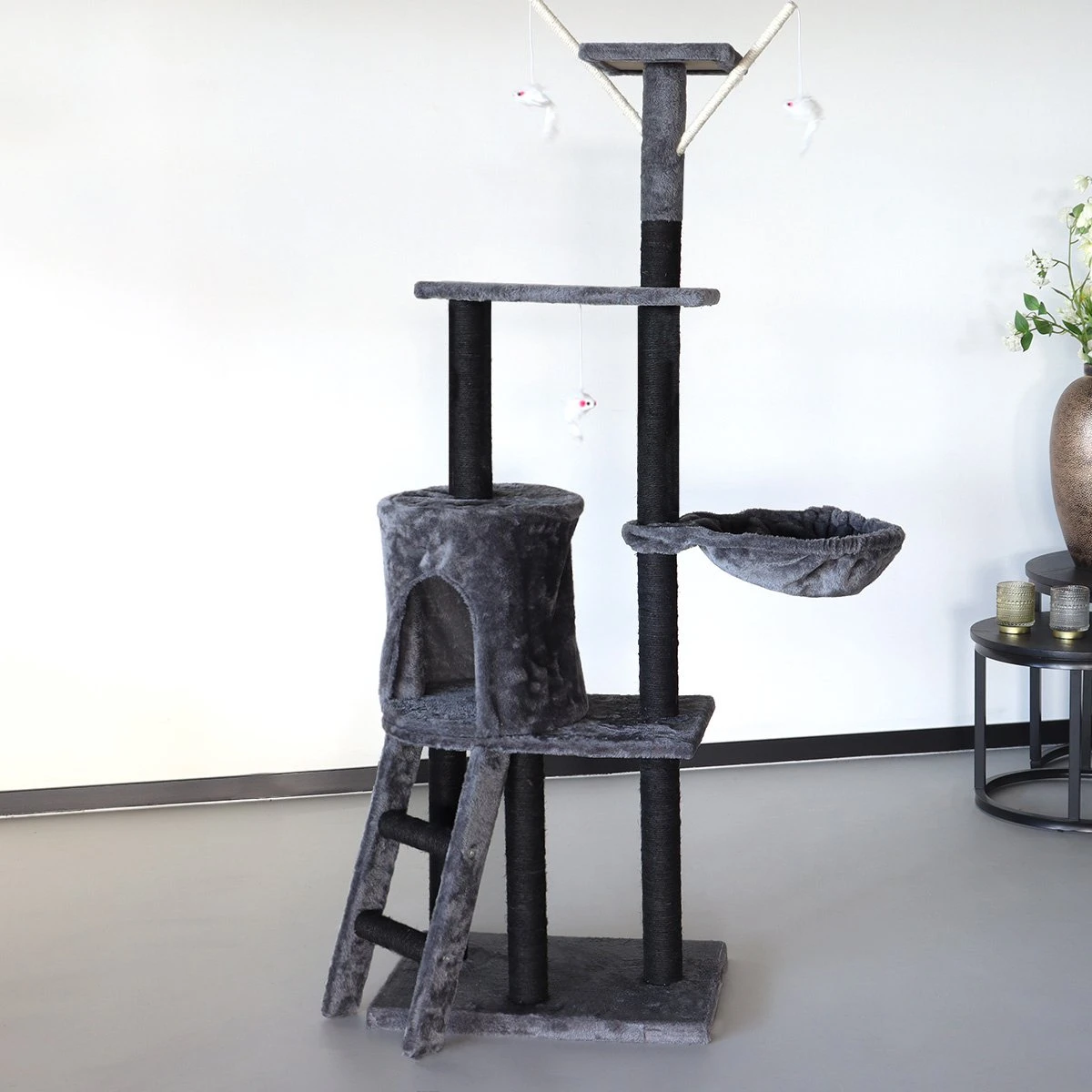 Merkloos Katten Krabpaal Saar Zwart/Grijs Kattenhuis 3 Merkloos Katten Krabpaal Saar Zwart/Grijs Kattenhuis