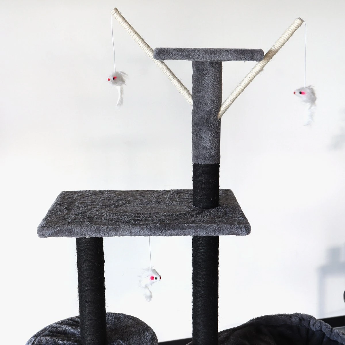 Merkloos Katten Krabpaal Saar Zwart/Grijs Kattenhuis 4 Merkloos Katten Krabpaal Saar Zwart/Grijs Kattenhuis - Afbeelding 2