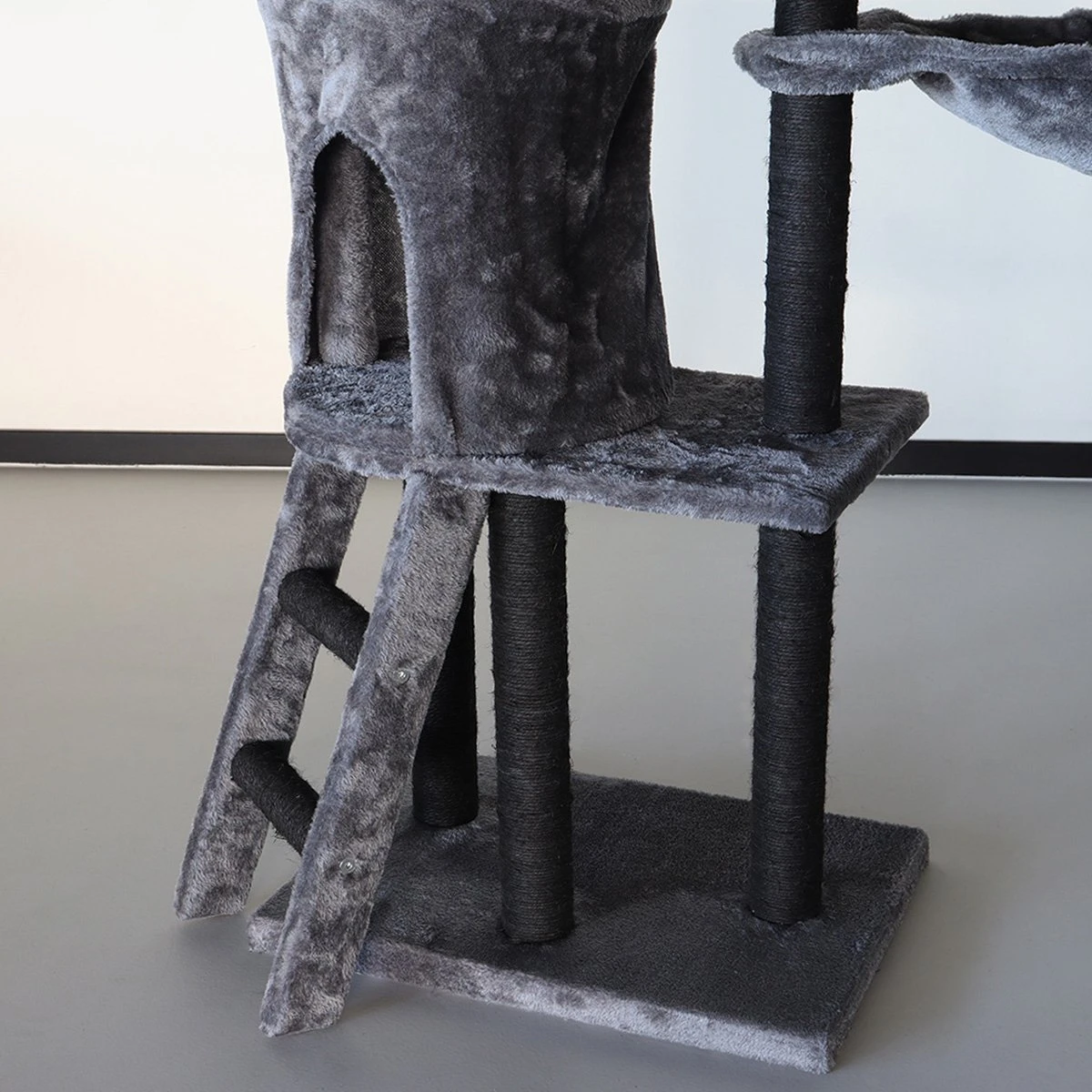 Merkloos Katten Krabpaal Saar Zwart/Grijs Kattenhuis 5 Merkloos Katten Krabpaal Saar Zwart/Grijs Kattenhuis - Afbeelding 3