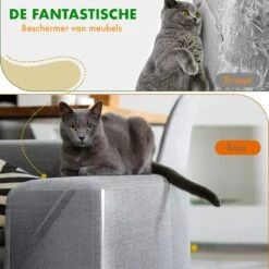 DynaBright Anti Krab Vellen Voor Kat En Hond - 8 XL Vellen – 43.2 X 30.5cm - Tegen Krabben – Bank Bescherming – Meubelbescherming – Krabpaal Voor Katten – Anti Scratch – Transparant - Plakfolie -Kattenbenodigdheden 1200x1200 434