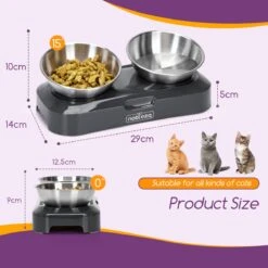 Nobleza Katten Voerbakjes - Ergonomische Dubbele Voerbak - Anti Braak Voerbak Voor Katten - Zwart - Dubbel - RVS 18 Nobleza Katten Voerbakjes - Ergonomische Dubbele Voerbak - Anti Braak Voerbak Voor Katten - Zwart - Dubbel - RVS -Kattenbenodigdheden 1200x1200 461