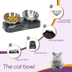 Nobleza Katten Voerbakjes - Ergonomische Dubbele Voerbak - Anti Braak Voerbak Voor Katten - Zwart - Dubbel - RVS 22 Nobleza Katten Voerbakjes - Ergonomische Dubbele Voerbak - Anti Braak Voerbak Voor Katten - Zwart - Dubbel - RVS -Kattenbenodigdheden 1200x1200 462