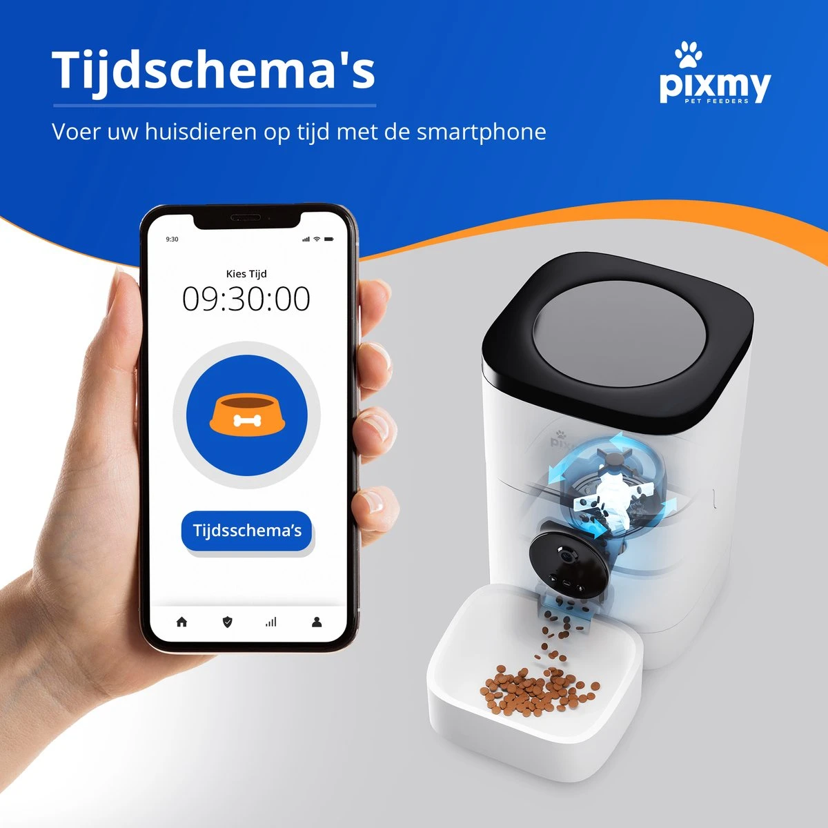 PIXMY - Automatische Voerbak Kat - 4L - Wi-Fi - Met App En Full HD Camera - Voerbak Kat 7 PIXMY - Automatische Voerbak Kat - 4L - Wi-Fi - Met App En Full HD Camera - Voerbak Kat - Afbeelding 5