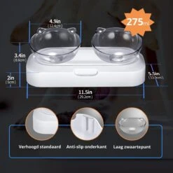 Behave Dubbele Voerbak - Drinkbak - Katten - Verstelbaar - Wit 11 Behave Dubbele Voerbak - Drinkbak - Katten - Verstelbaar - Wit -Kattenbenodigdheden 1200x1200 490