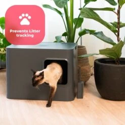 Hoopo® Dome Kattenbak Grijs - Kattenbak - Kattenbakschep - Kattenbakmat -Kattenbenodigdheden 1200x1200 597