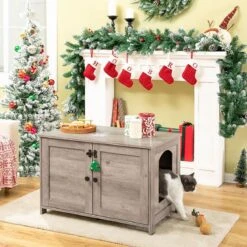 Kattenhuis Met Dubbele Deurtjes - Kattenkast Met Ruimte Voor Kattenbak - Kist Met Grote Opbergruimte - Bruikbaar Als Bank &bijzettafel - Voor In Slaapkamer & Gang - Greige 18 Kattenhuis Met Dubbele Deurtjes - Kattenkast Met Ruimte Voor Kattenbak - Kist Met Grote Opbergruimte - Bruikbaar Als Bank &bijzettafel - Voor In Slaapkamer & Gang - Greige -Kattenbenodigdheden 1200x1200 608