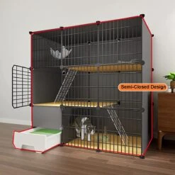 Merkloos XXL Premium Kattenkooi Met Kattenbak 2-laags Kattenkooien Voor Binnen - Grote Opvouwbare Kattenren - Kattenbench Kat Bench - Zwart Dierenverblijf 9 Merkloos XXL Premium Kattenkooi Met Kattenbak 2-laags Kattenkooien Voor Binnen - Grote Opvouwbare Kattenren - Kattenbench Kat Bench - Zwart Dierenverblijf -Kattenbenodigdheden 1200x1200 644