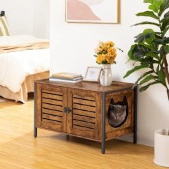 Be-Inspired® Kattenbak Huis – Kattenbakhuis – Kattenbak Ombouw – Kattenbakkast – Kattenmeubel – Kast Voor Kattenbak – Kattenbakhuisje – Kattenbak Cover Kattenbak Box – Houtlook