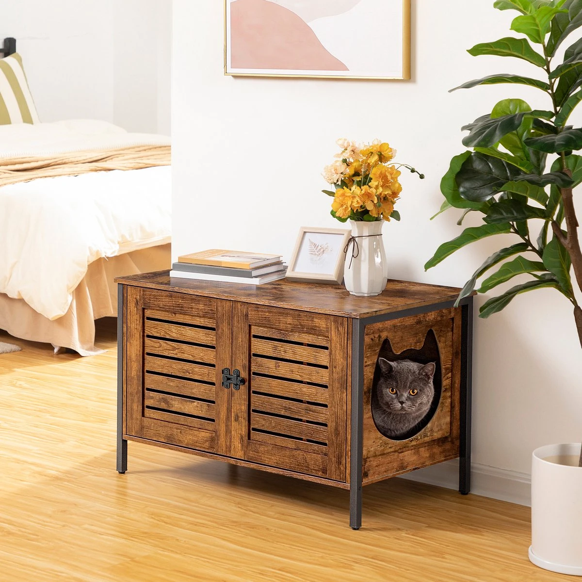 Be-Inspired® Kattenbak Huis – Kattenbakhuis – Kattenbak Ombouw – Kattenbakkast – Kattenmeubel – Kast Voor Kattenbak – Kattenbakhuisje – Kattenbak Cover Kattenbak Box – Houtlook 3 Be-Inspired® Kattenbak Huis – Kattenbakhuis – Kattenbak Ombouw – Kattenbakkast – Kattenmeubel – Kast Voor Kattenbak – Kattenbakhuisje – Kattenbak Cover Kattenbak Box – Houtlook