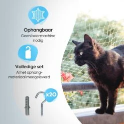 Kattennet - Balkon Net - Katten Gaas - Kattennet Balkon - Transparant - 8x3 M 11 Kattennet - Balkon Net - Katten Gaas - Kattennet Balkon - Transparant - 8x3 M -Kattenbenodigdheden 1200x1200 782