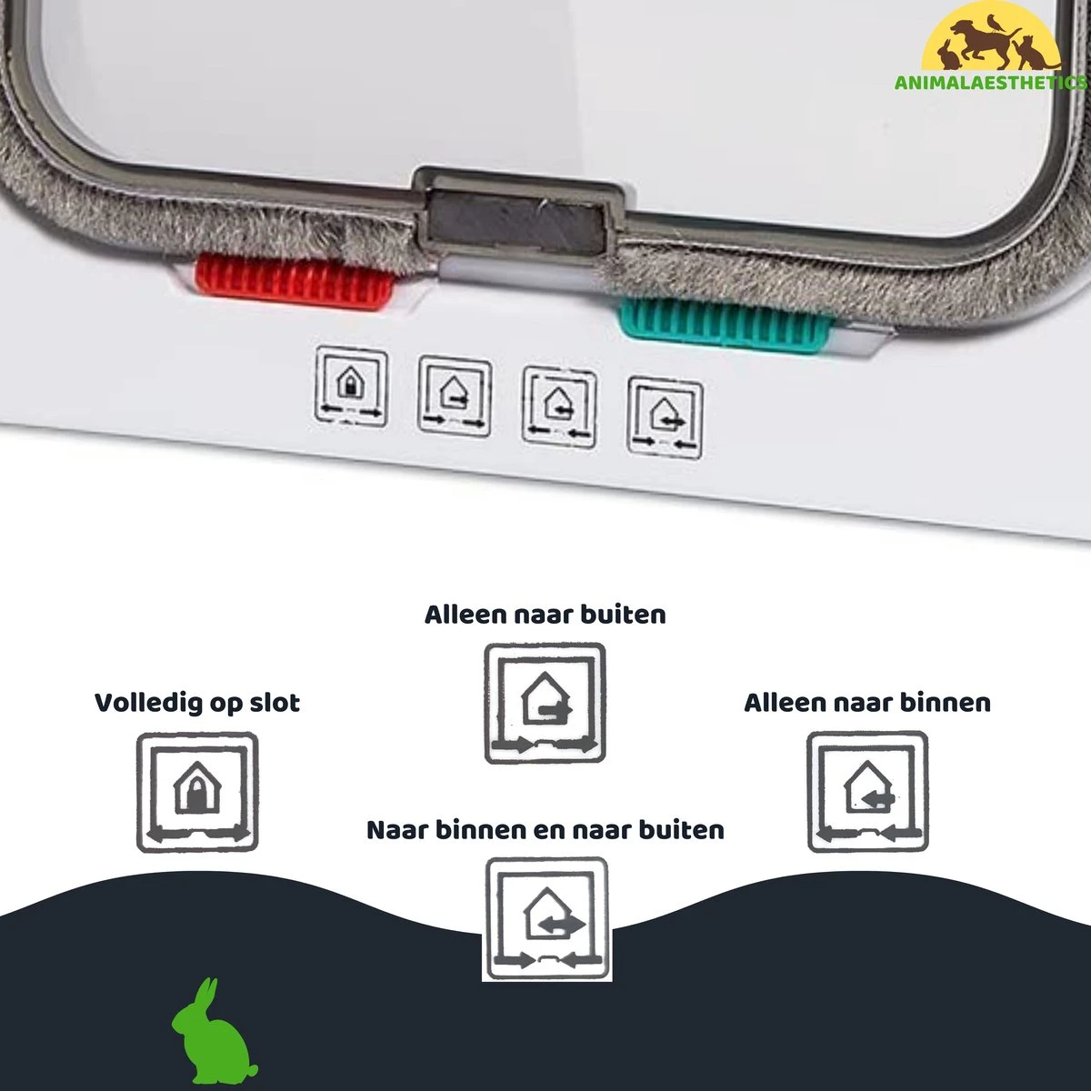 AnimalAesthetics® Kattenluik - Wit- M - Voor Middelgrote & Kleine Katten - Incl. Montageset En Handleiding 5 AnimalAesthetics® Kattenluik - Wit- M - Voor Middelgrote & Kleine Katten - Incl. Montageset En Handleiding - Afbeelding 3