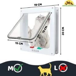AnimalAesthetics® Kattenluik - Wit- M - Voor Middelgrote & Kleine Katten - Incl. Montageset En Handleiding 12 AnimalAesthetics® Kattenluik - Wit- M - Voor Middelgrote & Kleine Katten - Incl. Montageset En Handleiding -Kattenbenodigdheden 1200x1200 795