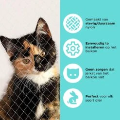Kattennet Premium - 600 X 300 CM - Kattennet Voor Balkon - Transparant - Balkon Net - Makkelijk Te Monteren 17 Kattennet Premium - 600 X 300 CM - Kattennet Voor Balkon - Transparant - Balkon Net - Makkelijk Te Monteren -Kattenbenodigdheden 1200x1200 808