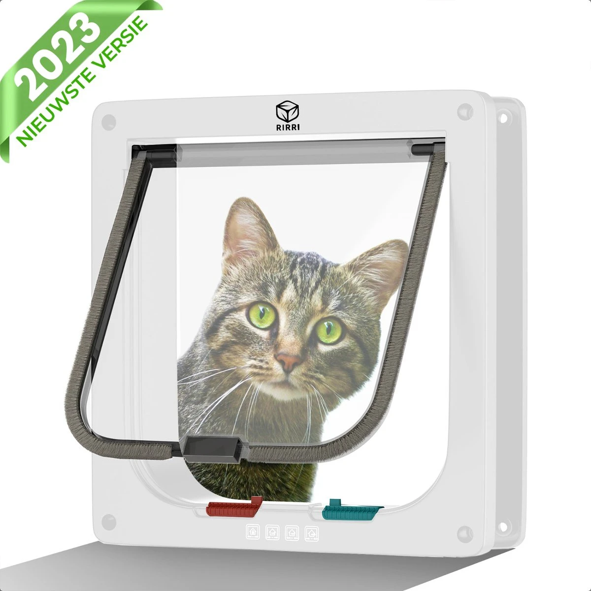 Rirri Kattenluik Met Tunnel - 4 Vergrendelingsstanden - Weerbestendig - Binnen En Buiten - Grote Kat - Maat L - Wit - 25,5 X 23.5 Cm 3 Rirri Kattenluik Met Tunnel - 4 Vergrendelingsstanden - Weerbestendig - Binnen En Buiten - Grote Kat - Maat L - Wit - 25,5 X 23.5 Cm