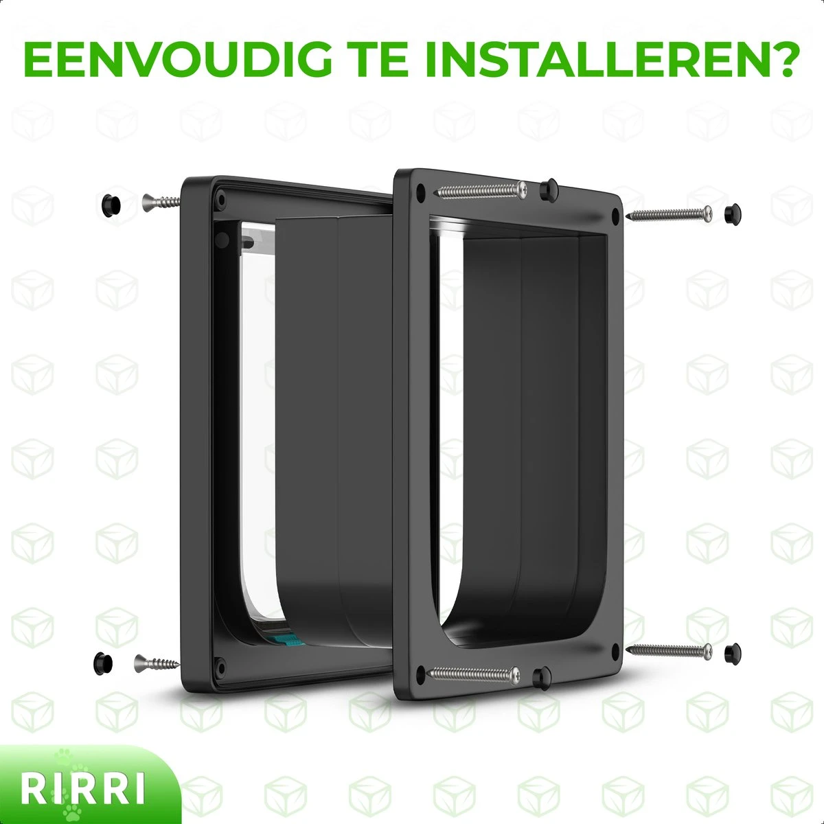 Rirri Kattenluik Met Tunnel - 4 Vergrendelingsstanden - Weersbestendig - Binnen En Buiten - Maat L - Zwart - 25,5 X 23.5 Cm 5 Rirri Kattenluik Met Tunnel - 4 Vergrendelingsstanden - Weersbestendig - Binnen En Buiten - Maat L - Zwart - 25,5 X 23.5 Cm - Afbeelding 3