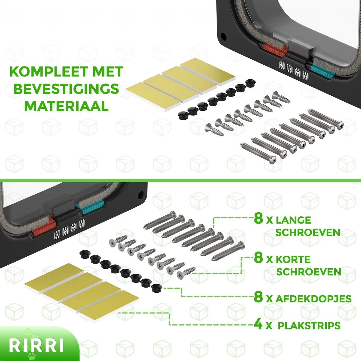 Rirri Kattenluik Met Tunnel - 4 Vergrendelingsstanden - Weersbestendig - Binnen En Buiten - Maat L - Zwart - 25,5 X 23.5 Cm 7 Rirri Kattenluik Met Tunnel - 4 Vergrendelingsstanden - Weersbestendig - Binnen En Buiten - Maat L - Zwart - 25,5 X 23.5 Cm - Afbeelding 5