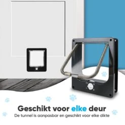 BFreshPets Kattenluik + Massageborstel - Met Tunnel - 4 Vergrendelingsstanden - Weersbestendig - Maat L - Zwart - 27 X 24 Cm 16 BFreshPets Kattenluik + Massageborstel - Met Tunnel - 4 Vergrendelingsstanden - Weersbestendig - Maat L - Zwart - 27 X 24 Cm -Kattenbenodigdheden 1200x1200 835