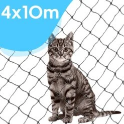 Kattennet Voor Balkon 4 X 10 M - Kattennet - Katten Gaas - Zwart -Kattenbenodigdheden 1200x1200 838