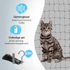 Kattennet Voor Balkon 4 X 10 M - Kattennet - Katten Gaas - Zwart -Kattenbenodigdheden 1200x1200 842