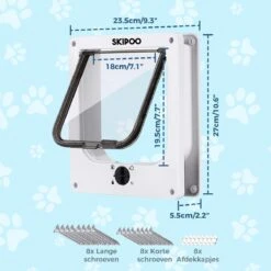 Skipoo Kattenluik Met Tunnel - Weerbestendig - Grote Kat - 4 Vergrendelingsstanden - Wit 12 Skipoo Kattenluik Met Tunnel - Weerbestendig - Grote Kat - 4 Vergrendelingsstanden - Wit -Kattenbenodigdheden 1200x1200 876