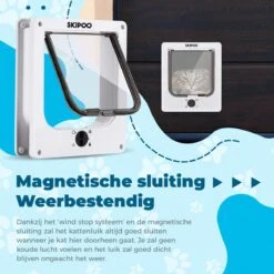 Skipoo Kattenluik Met Tunnel - Weerbestendig - Grote Kat - 4 Vergrendelingsstanden - Wit 13 Skipoo Kattenluik Met Tunnel - Weerbestendig - Grote Kat - 4 Vergrendelingsstanden - Wit -Kattenbenodigdheden 1200x1200 877