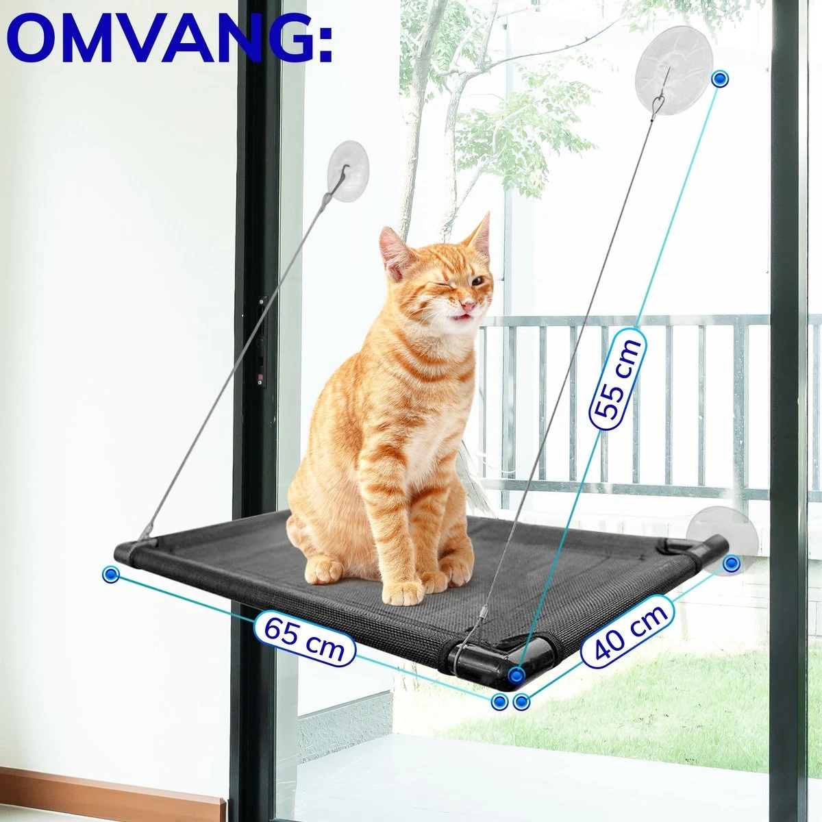 Kattenhangmat - Hangmat Kat- Kattenhangmat Raam – Kattenbed - Kattenhangmand - Kattenkussen 8 Kattenhangmat - Hangmat Kat- Kattenhangmat Raam – Kattenbed - Kattenhangmand - Kattenkussen - Afbeelding 6