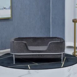 PawHut Hondenbank Met Rugleuning Huisdierenbank Met Metalen Poten Hondenbed Kattenbank D04-157 -Kattenbenodigdheden 1200x1200 941