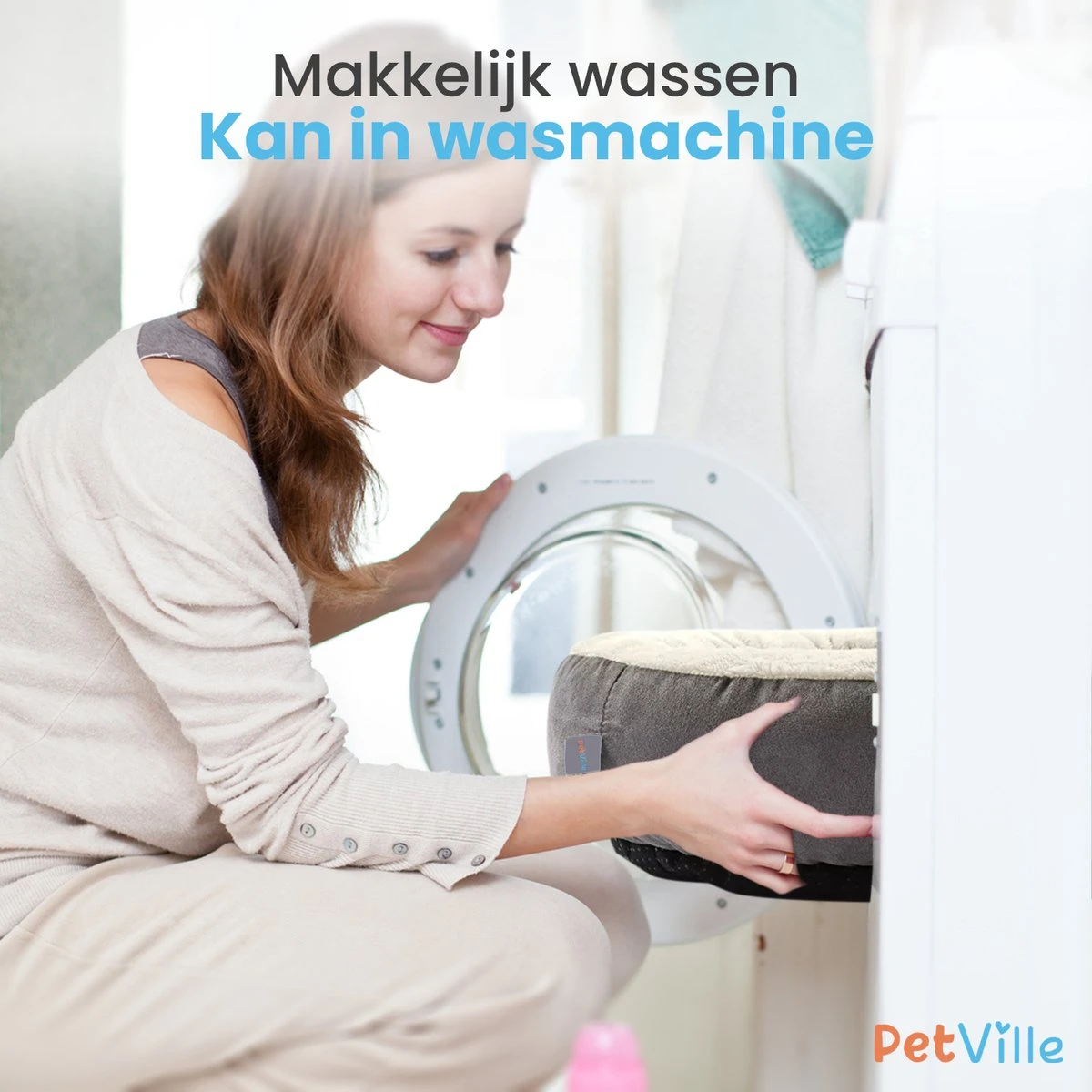 Petville Kattenmand - 50 Cm - Wasbaar - Donut - Waterbestendig - Grijs 6 Petville Kattenmand - 50 Cm - Wasbaar - Donut - Waterbestendig - Grijs - Afbeelding 4